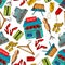 Shopping seamless pattern background