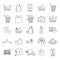 Shopping simple universal line icons set for web adn mobile design