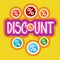 Shopping Stickers Best Price Discount Sale Concept