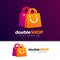 shopping store logo design vector