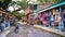 Shopping street of Bukit Lawang .