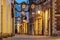 Shopping street with christmas lights in the city center of Maastricht