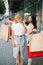 Shopping surprise women clothing concept