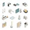 Shopping Technologies Isometric Icons Set