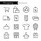 Shopping thin line icons, adjustable stroke