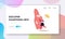 Shopping Tour Activity Landing Page Template. Total Sale, Woman Customer Surrounded with Huge Percent Symbols