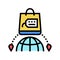 shopping tourism color icon vector illustration