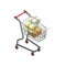 Shopping trolley cart isometric 3D icon