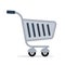 Shopping trolley cart vector color flat icon