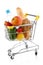 Shopping trolley and foodstuffs