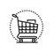 Shopping trolley - line design single isolated icon