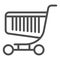 Shopping trolley line icon. Market truck vector illustration isolated on white. Cart outline style design, designed for