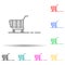 shopping trolley multi color style icon. Simple thin line, outline vector of mall shopping center icons for ui and ux, website or