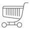 Shopping trolley thin line icon. Market truck vector illustration isolated on white. Cart outline style design, designed