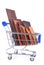 Shopping trolley with wooden timber planks