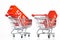 Shopping trolleys with sales signs