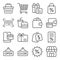 Shopping Vector Line Icon Set. Contains such Icons as Wallet, Basket, Cart, Barcode, Bill and more. Expanded Stroke
