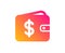 Shopping Wallet icon. Dollar sign. Vector