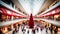 Shopping Wonderland: Explore the Seasonal Delights of a Decorated Mall through Abstract and Blurred Imagery