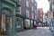 Shops along Minster Gates street near York Minster in historic district of City of York, England, UK