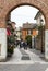 Shops, bars and restaurants in Lazise at Garda Lake.