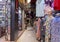 Shops in the Medina Souk in Meknes, Morocco.