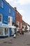 Shops on Northload Street in Glastonbury, Somerset in the UK