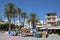 Shops and restaurants at the harbor, Crete, Sitia