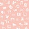 Shops, seamless pattern, monochrome, hatching, pink, vector