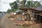 Shops selling bamboo and rattan wickerwork along the path to the Bolaven Plateau