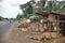 Shops selling bamboo and rattan wickerwork along the path to the Bolaven Plateau i