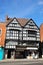 Shops in Tudor buildings, Tewkesbury.