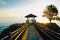 Shore Cliff Gazebo at sunset, California Coastline