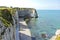 Shore of english channel beach in Etretat