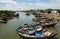 Shore and harbor of Phan Thiet in Vietnam