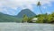 Shore of an islet Huahine island French Polynesia