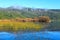 Shore of Lake Taupo, New Zealand, in autumn