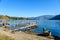 Shore of San Lucas Toliman - village at lake Atitlan, Department of Solola in Guatemala