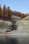 Shore Siberian rivers with the coastal waterfall