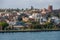 Shoreline with Christ church Cathedral, Newcastle, Australia