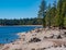 Shoreline of Ice House Reservoir in the Crystal Basin area of the Sierra Nevada mountains