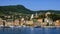 Shoreline of Santa Margherita Ligure from a tour boat on the Ligurian Sea in Italy