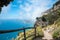 Shoreline of the scenic Amalfi coast from the path of the Gods, Southern Italy