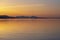 Shoreline of Vancouver Island at sunset from the Salish sea