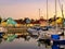 Shoreline Village marina Long Beach California golden hour