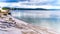 The shoreline of Yellowstone Lake at the West Thumb Geyser Basin in Yellowstone National Park