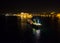 Shores of Birgu, Bormla, Kalkara. The ship is in the dark. The embankment of Valletta. Malta