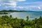 Shores and islands panorama from the top of the hills of Paniman, Caramoan, Camarines Sur Province, Luzon, Philippines