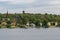 Shoreside homes on the archipelago leading to Stockholm