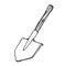 Short bayonet sapper shovel, tool of a tourist, sapper & scout, for logo or emblem